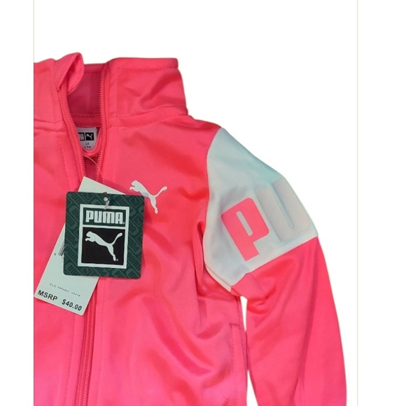 NWT Girl's Puma Minicat 2 Pc Sunset Glow Jogger Tracksuit ~SZ 6/9 Mos - Picture 2 of 5